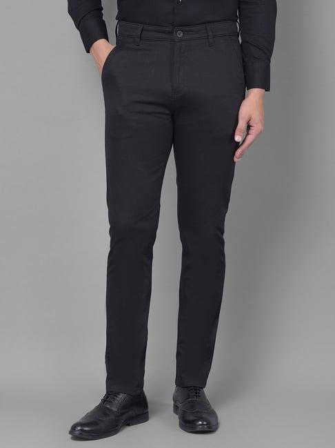 crimsoune club black cotton slim fit trousers