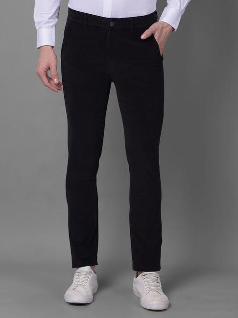 crimsoune club black cotton slim fit trousers
