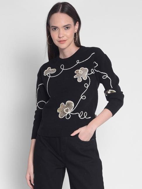 crimsoune club black embellished sweater