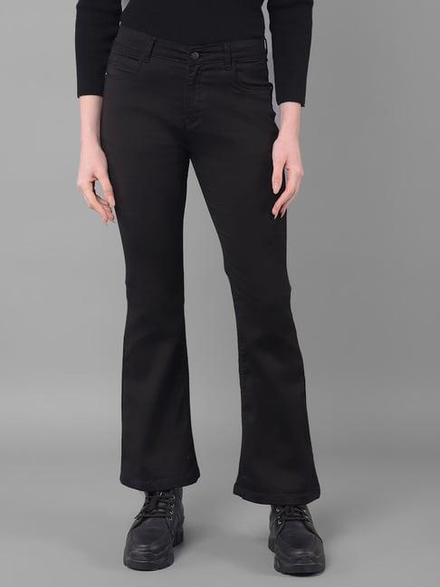 crimsoune club black flared fit mid rise jeans