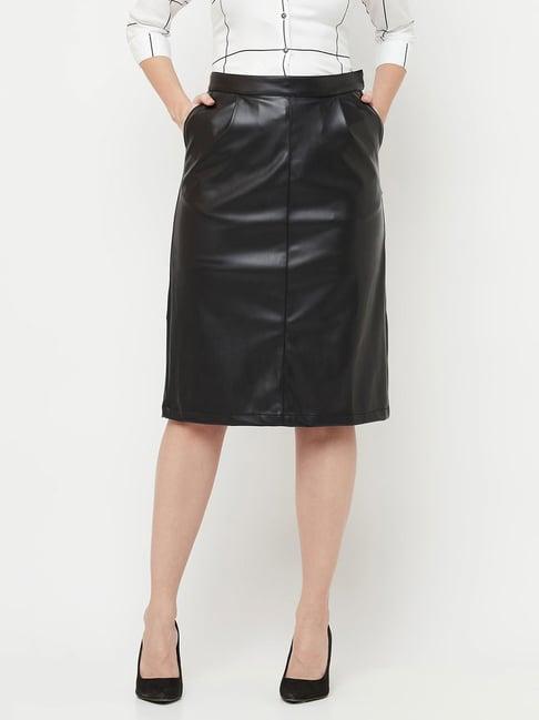 crimsoune club black knee length skirt