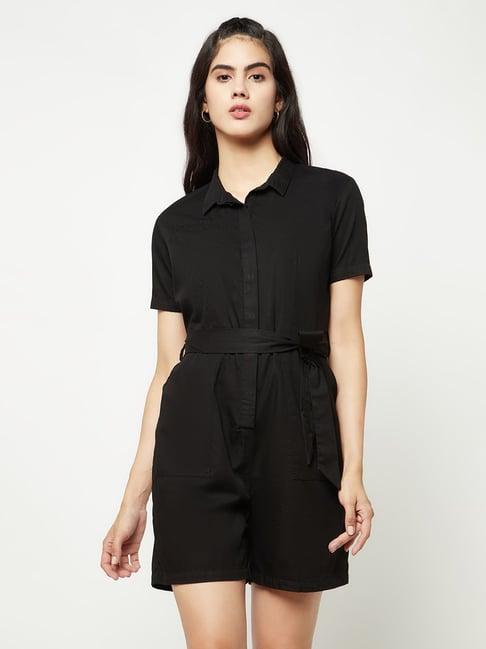 crimsoune club black mini playsuit