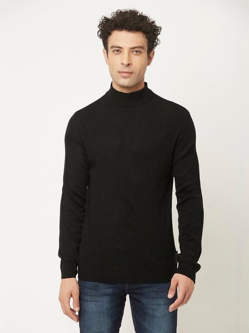 crimsoune club black regular fit round neck sweater