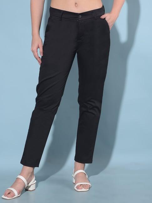 crimsoune club black slim fit mid rise trousers