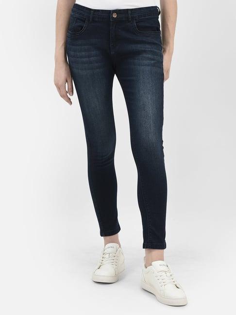 crimsoune club blue blended skinny fit mid rise jeans