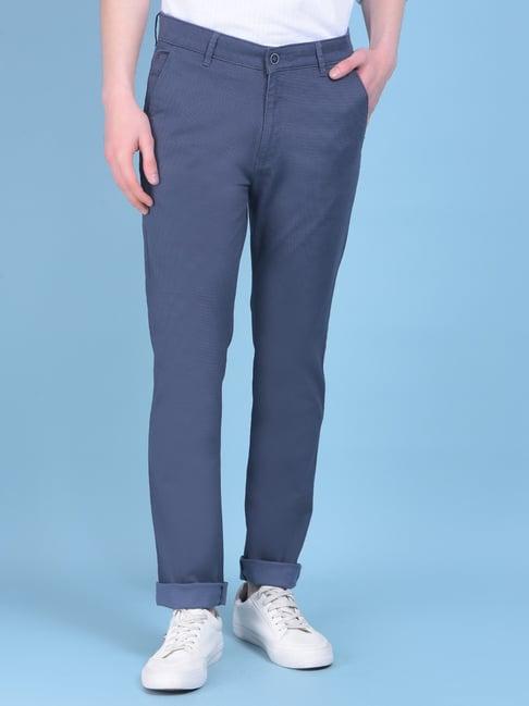 crimsoune club blue cotton slim fit chinos