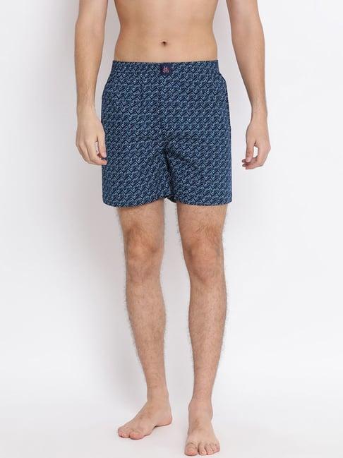 crimsoune club blue cotton slim fit printed boxers