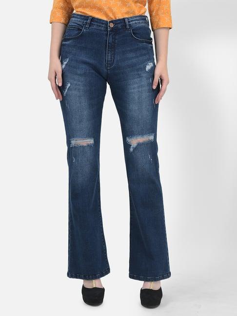 crimsoune club blue distressed jeans