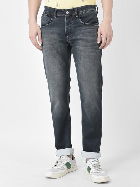 crimsoune club blue heavily washed slim fit jeans