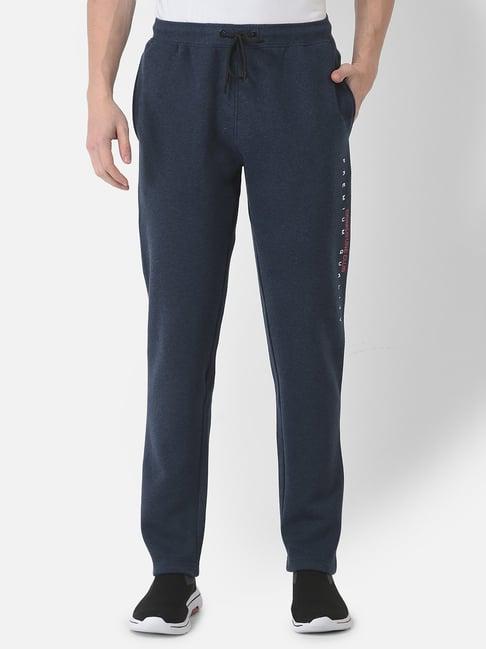 crimsoune club blue regular fit printed trackpants