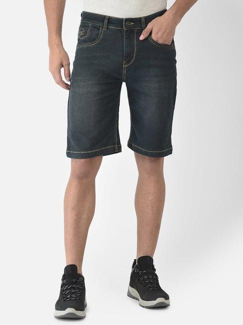 crimsoune club blue slim fit denim shorts