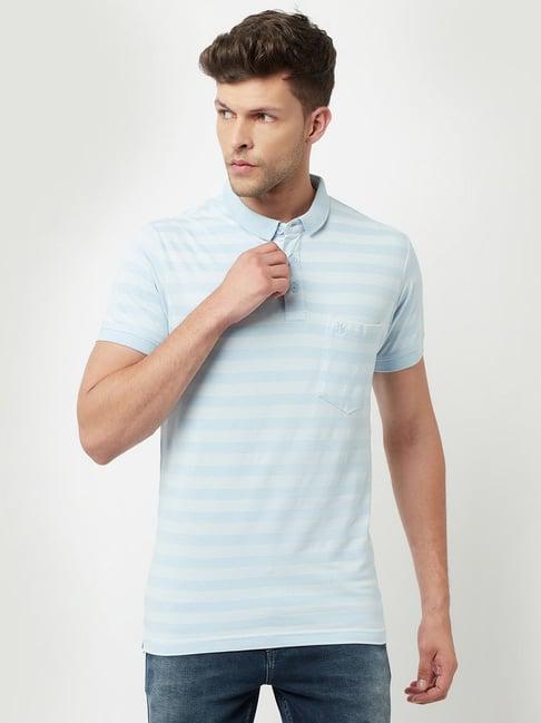 crimsoune club blue slim fit striped polo t-shirt