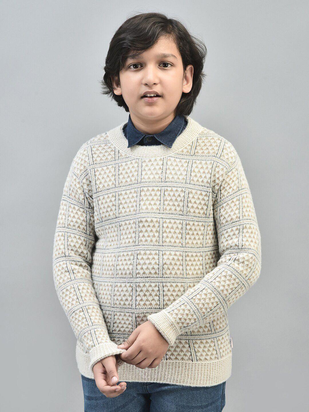 crimsoune club boys checked pullover sweater