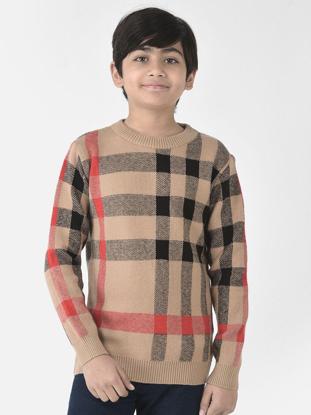 crimsoune club boys checked pullover