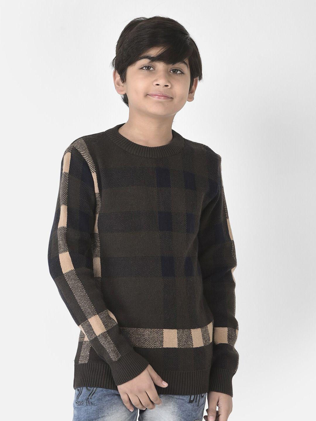 crimsoune club boys checked pullover