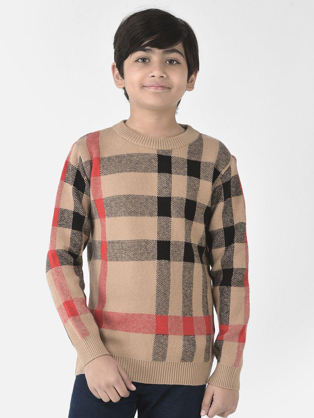 crimsoune club boys checked pullover