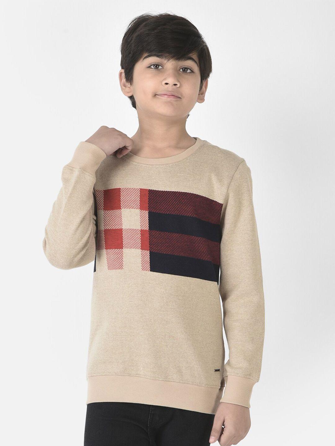 crimsoune club boys checked sweatshirt