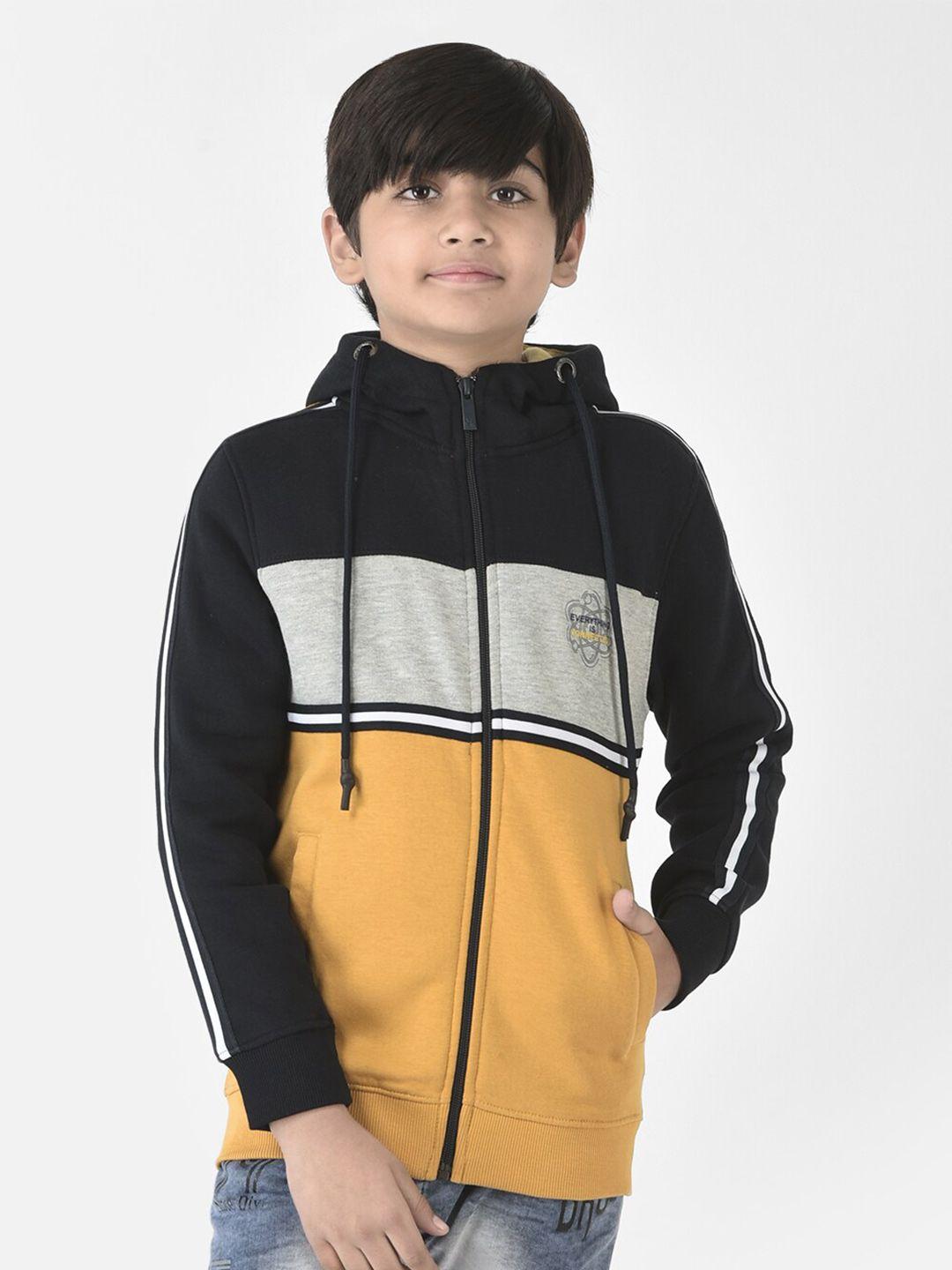 crimsoune club boys colourblocked hooded cotton sweatshirt