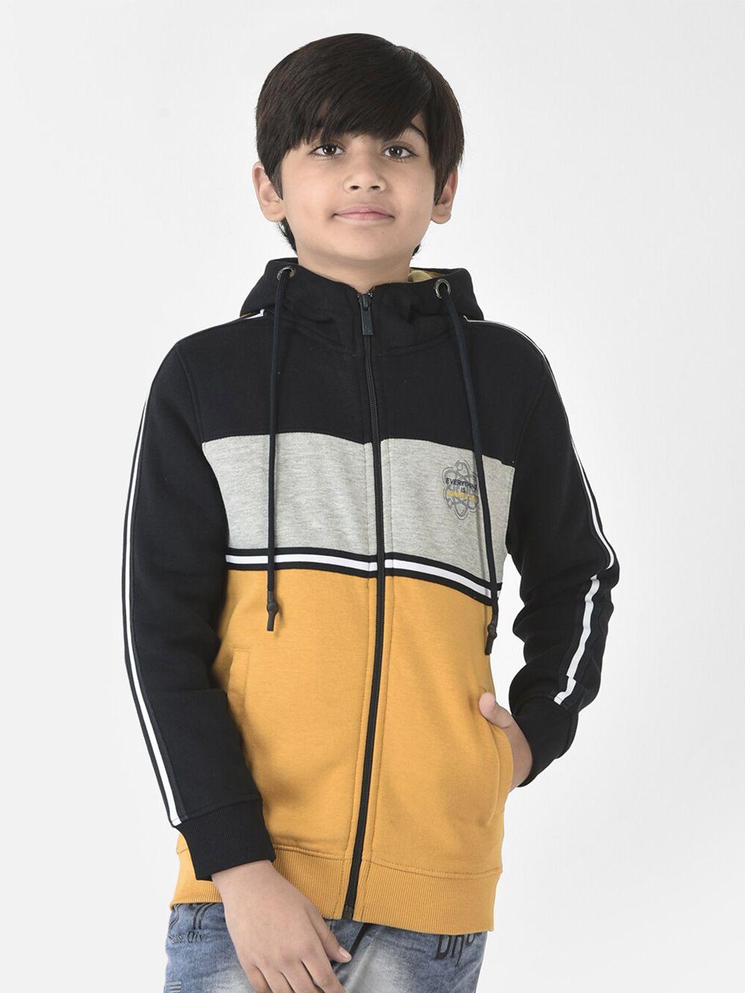 crimsoune club boys colourblocked hooded cotton sweatshirt