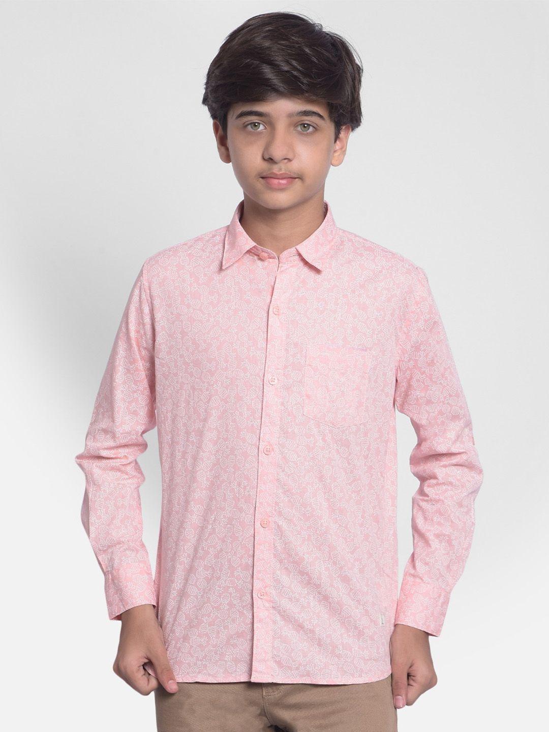crimsoune club boys conversational printed pure cotton shirt