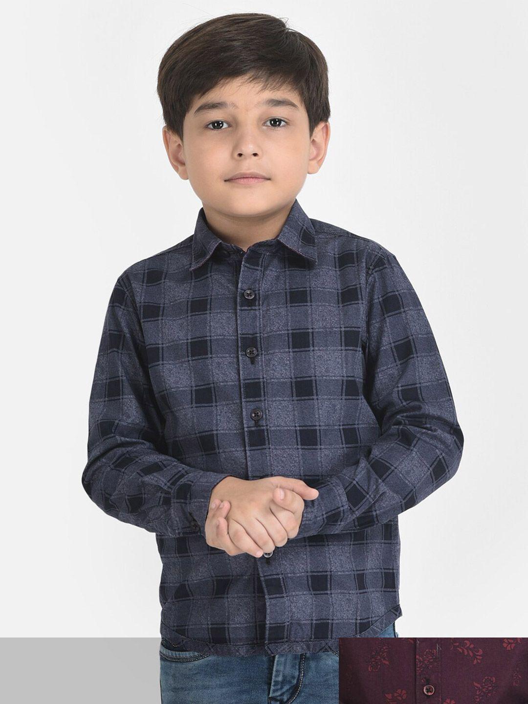 crimsoune club boys multicoloured comfort checked casual shirt