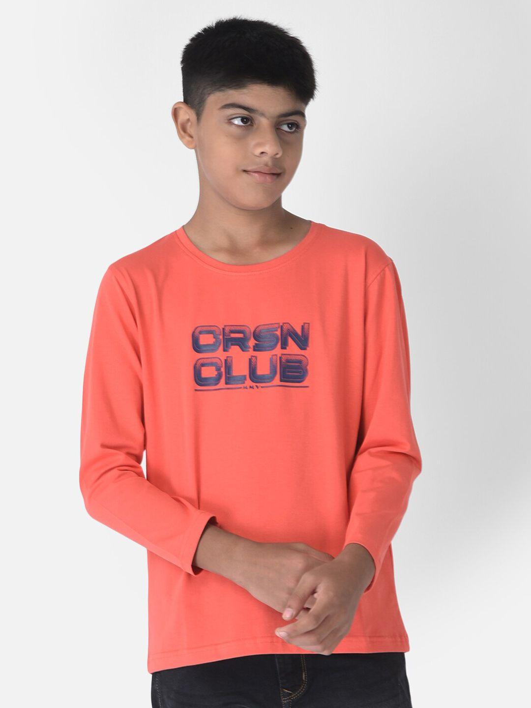 crimsoune club boys pink typography printed t-shirt