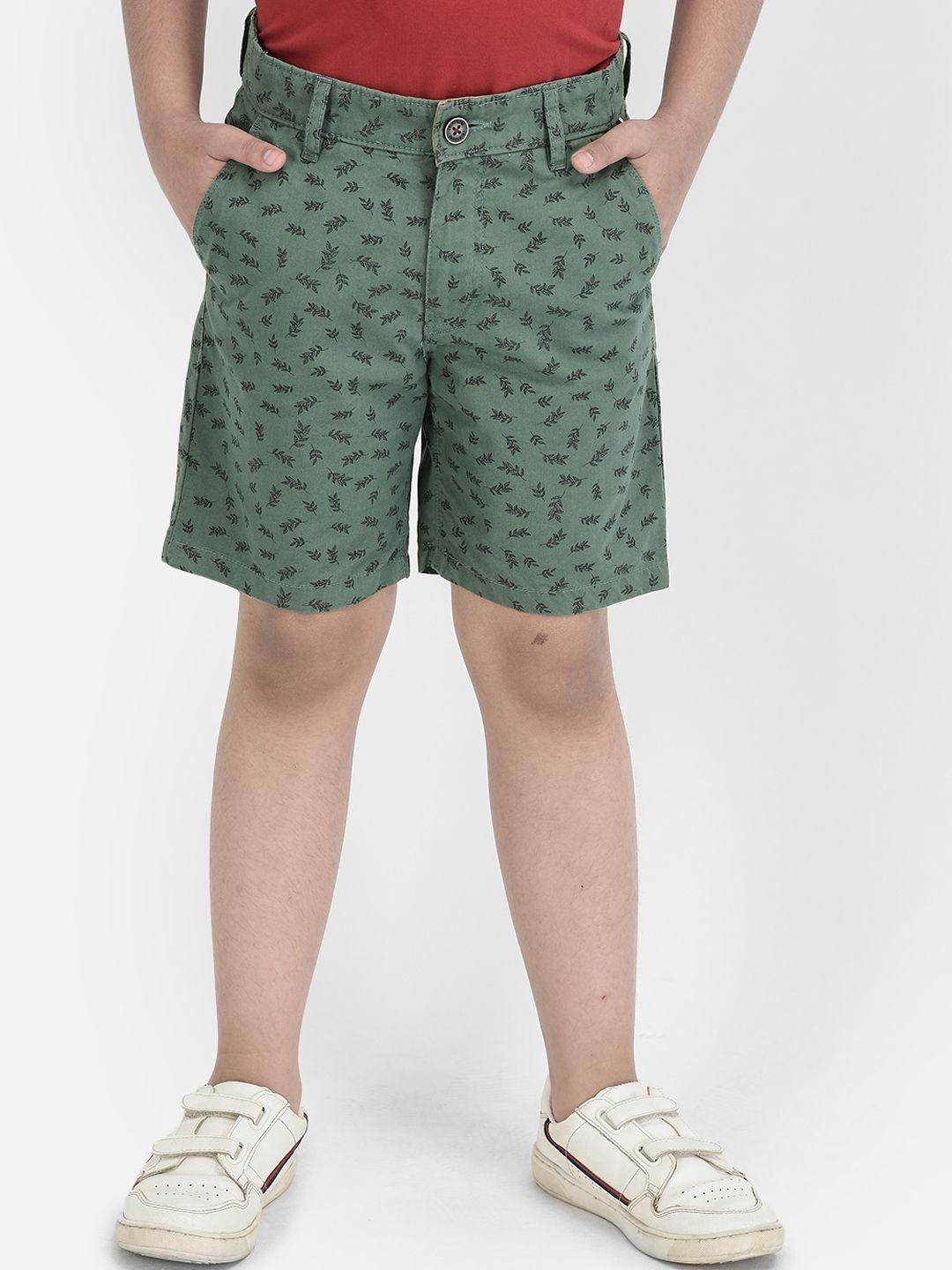 crimsoune club boys printed slim fit pure cotton chino shorts