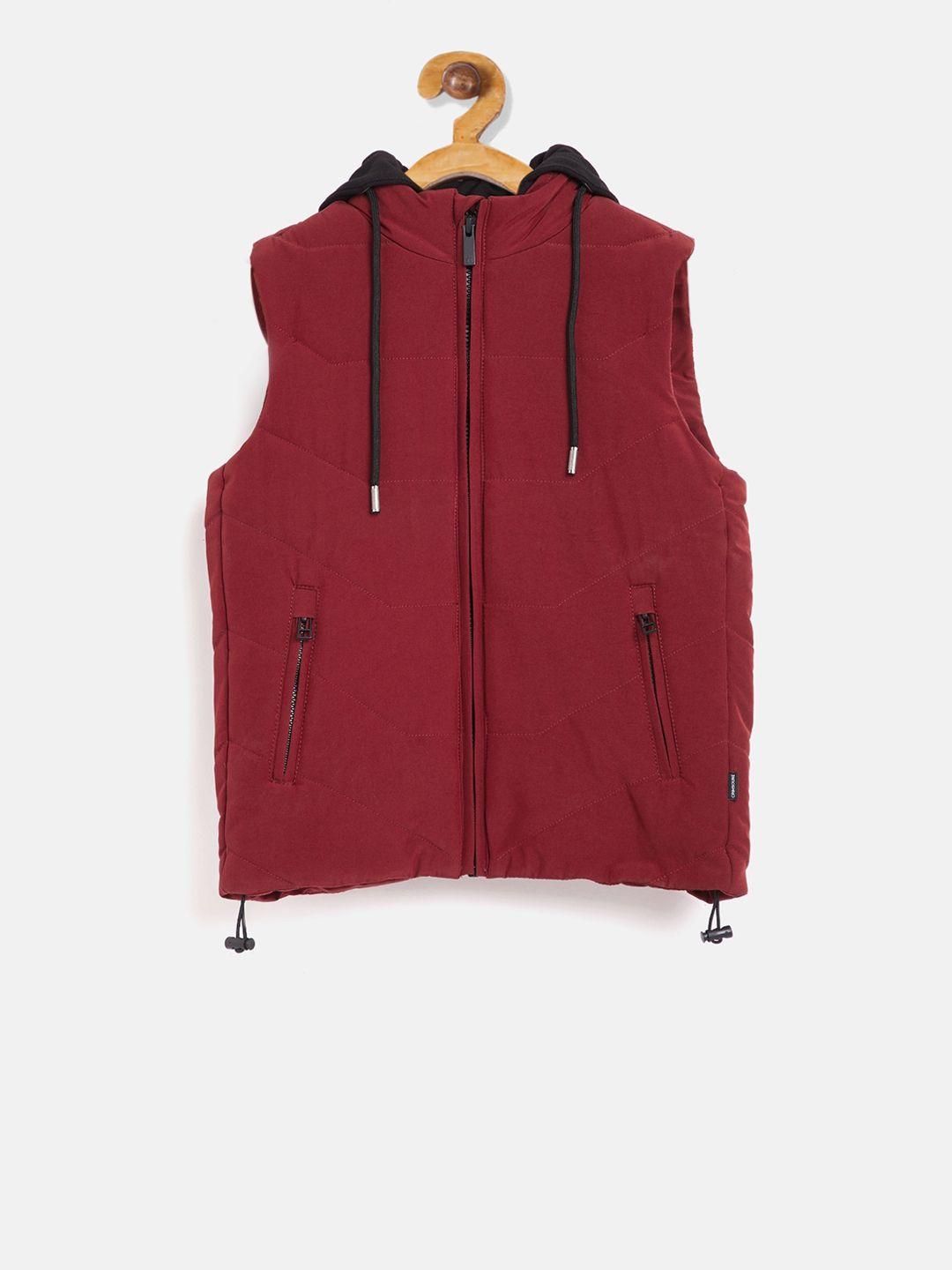 crimsoune club boys red solid lightweight padded jacket