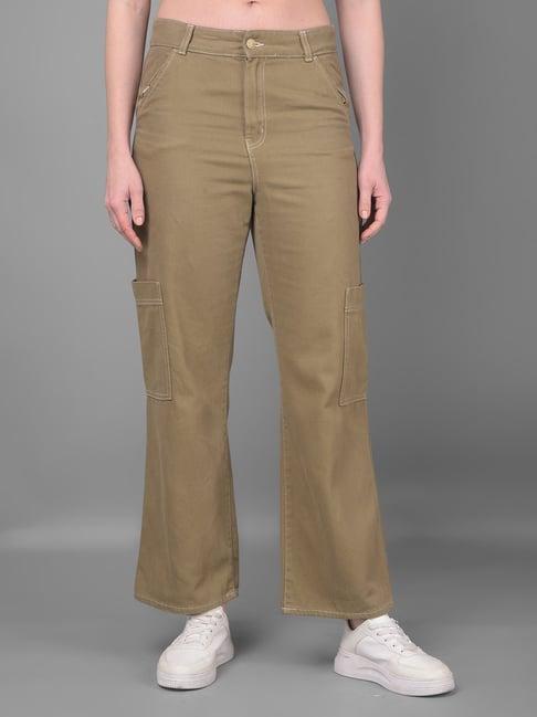 crimsoune club brown blended relaxed fit mid rise cargo jeans