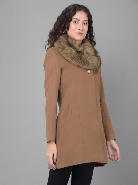 crimsoune club brown regular fit overcoat