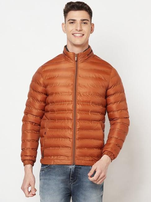 crimsoune club brown regular fit quilted jacket