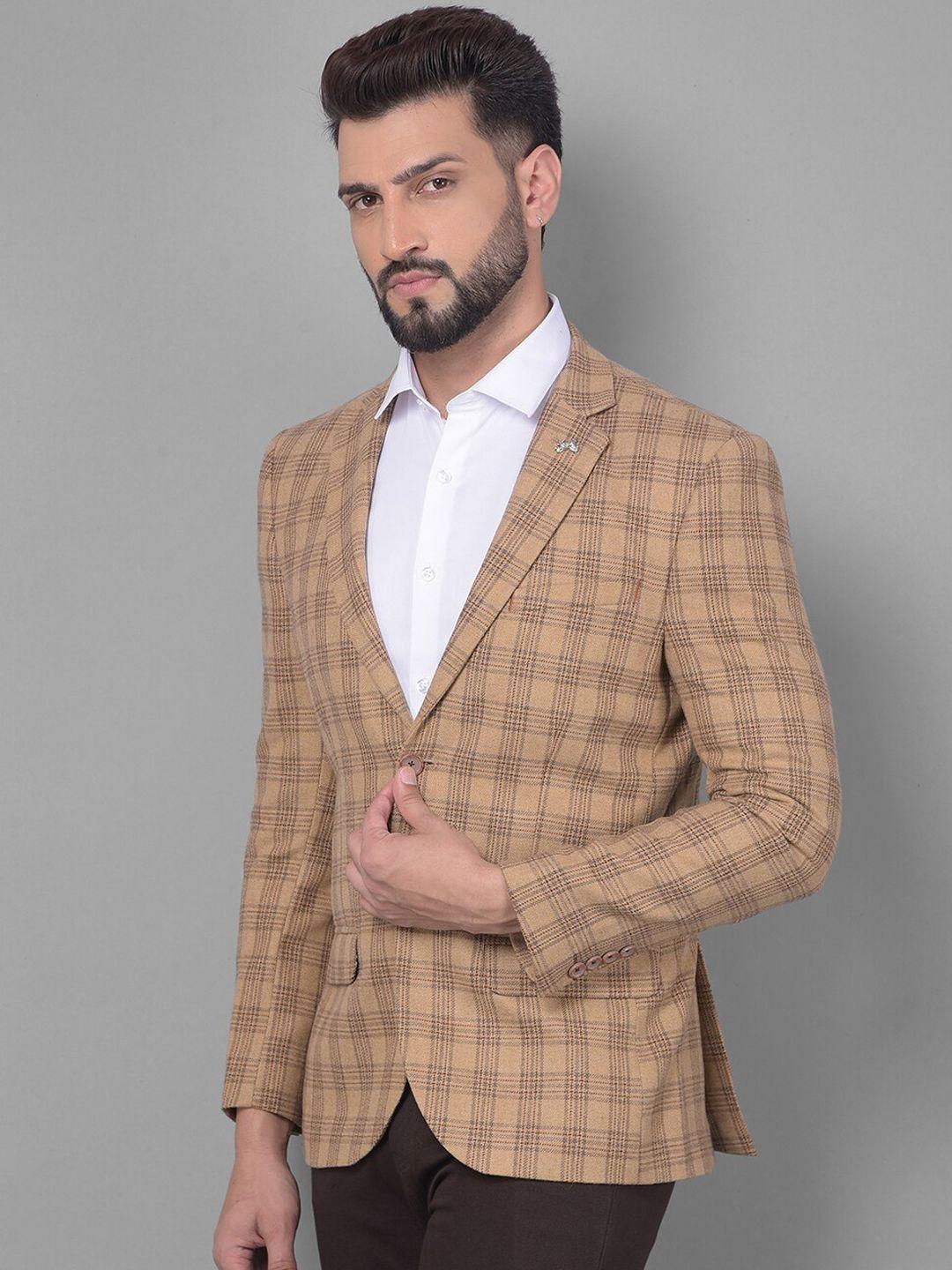 crimsoune club checked notched lapel single breasted slim-fit blazer