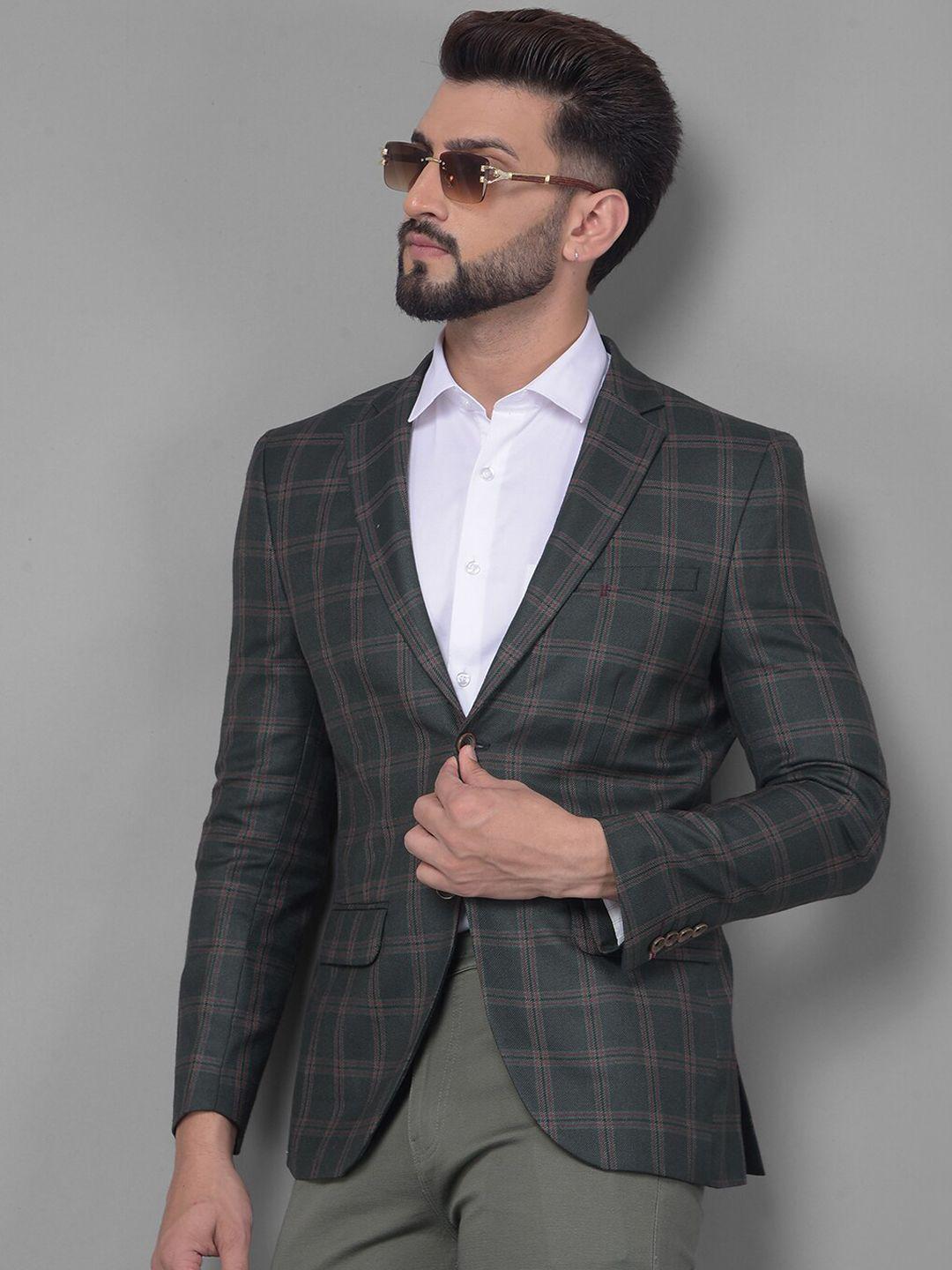 crimsoune club checked notched lapel single breasted slim fit blazers