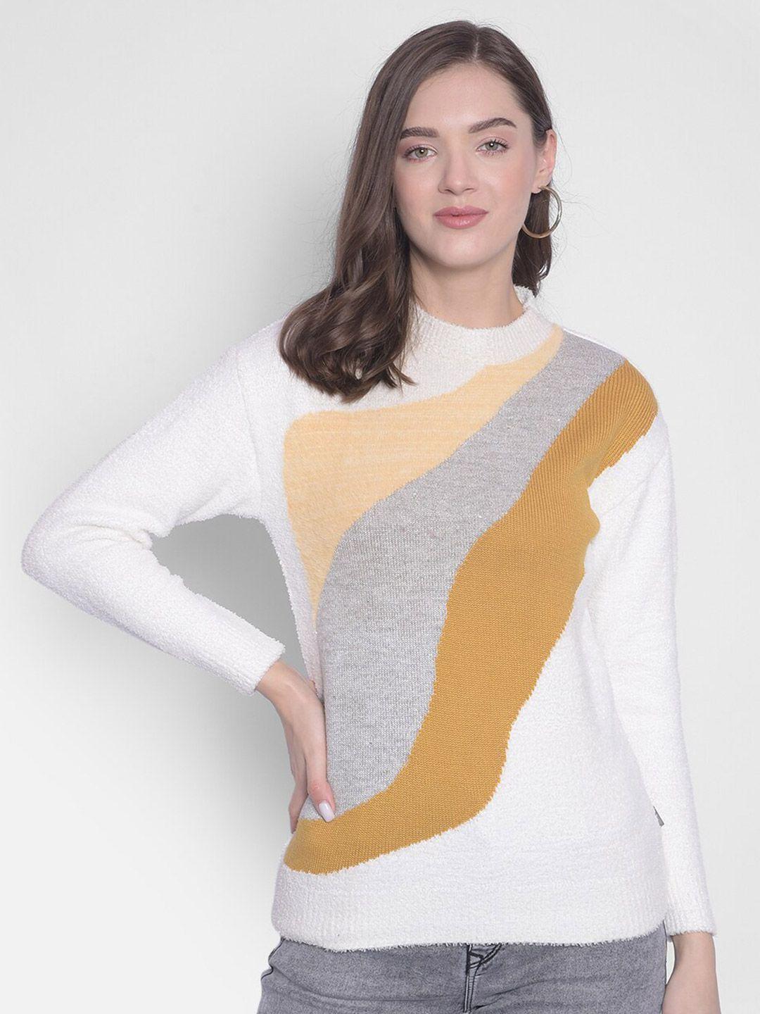 crimsoune club colourblocked acrylic pullover sweater