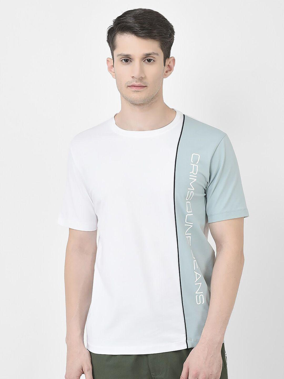 crimsoune club colourblocked pure cotton t-shirt