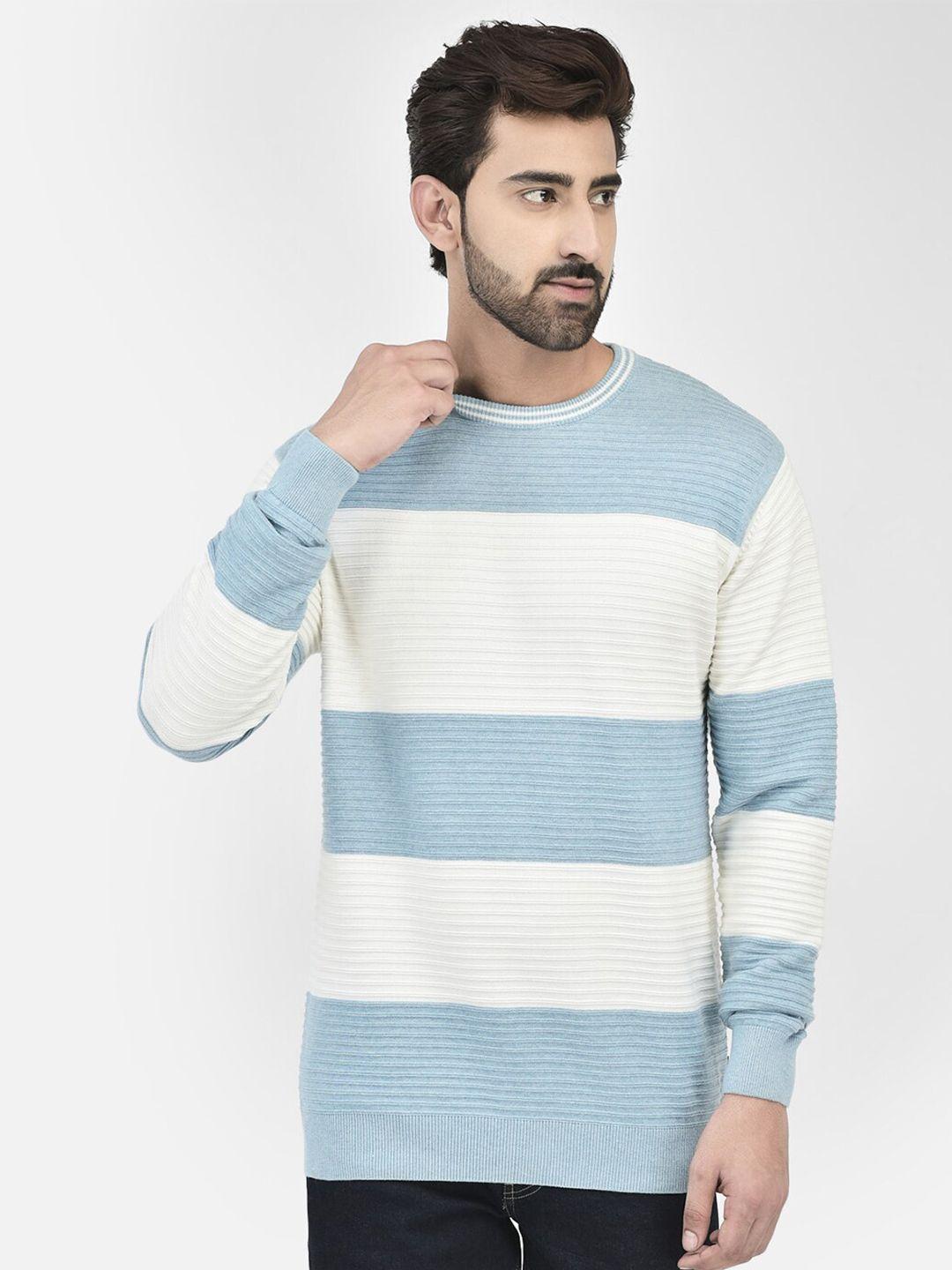 crimsoune club colourblocked round neck cotton pullover sweaters