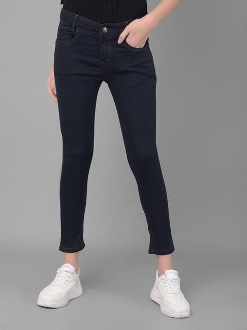 crimsoune club dark blue skinny fit mid rise jeans