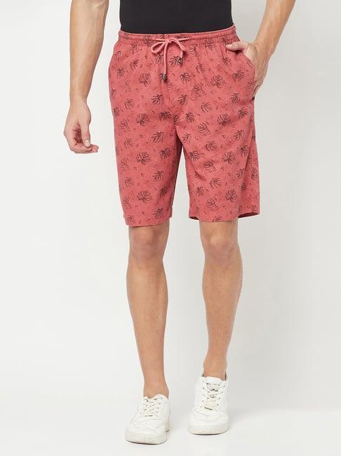 crimsoune club dusty red regular fit cotton shorts