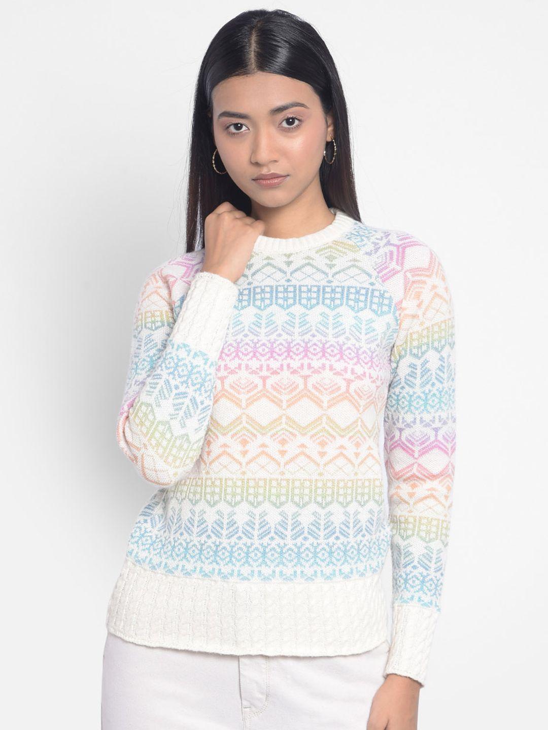 crimsoune club ethnic motifs printed round neck pullover