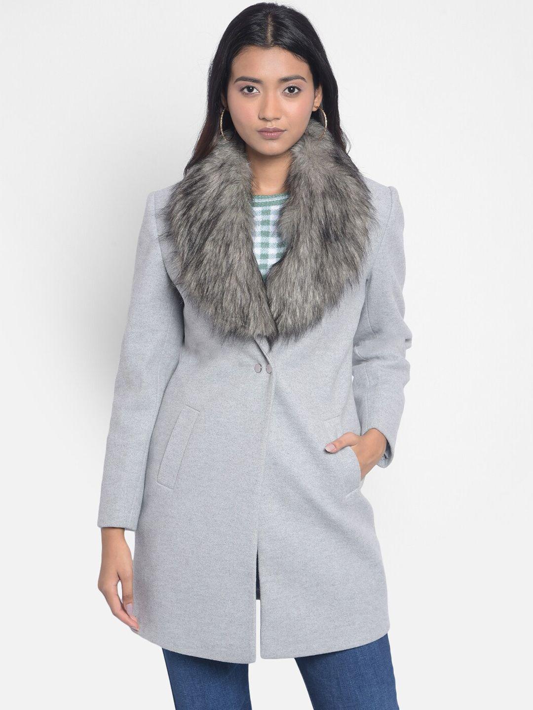 crimsoune club faux fur detailed longline overcoat