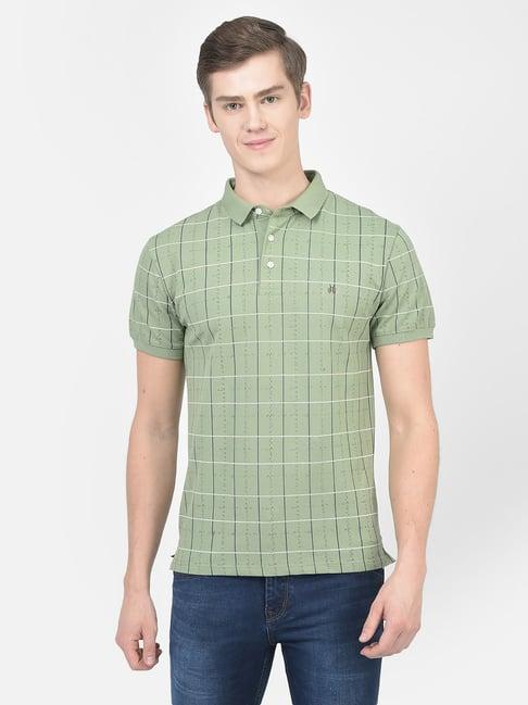 crimsoune club fern green regular fit printed polo t-shirt