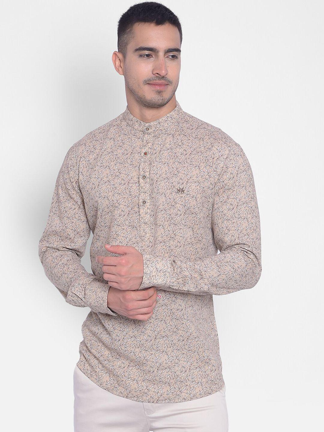 crimsoune club floral printed mandarin collar straight kurta