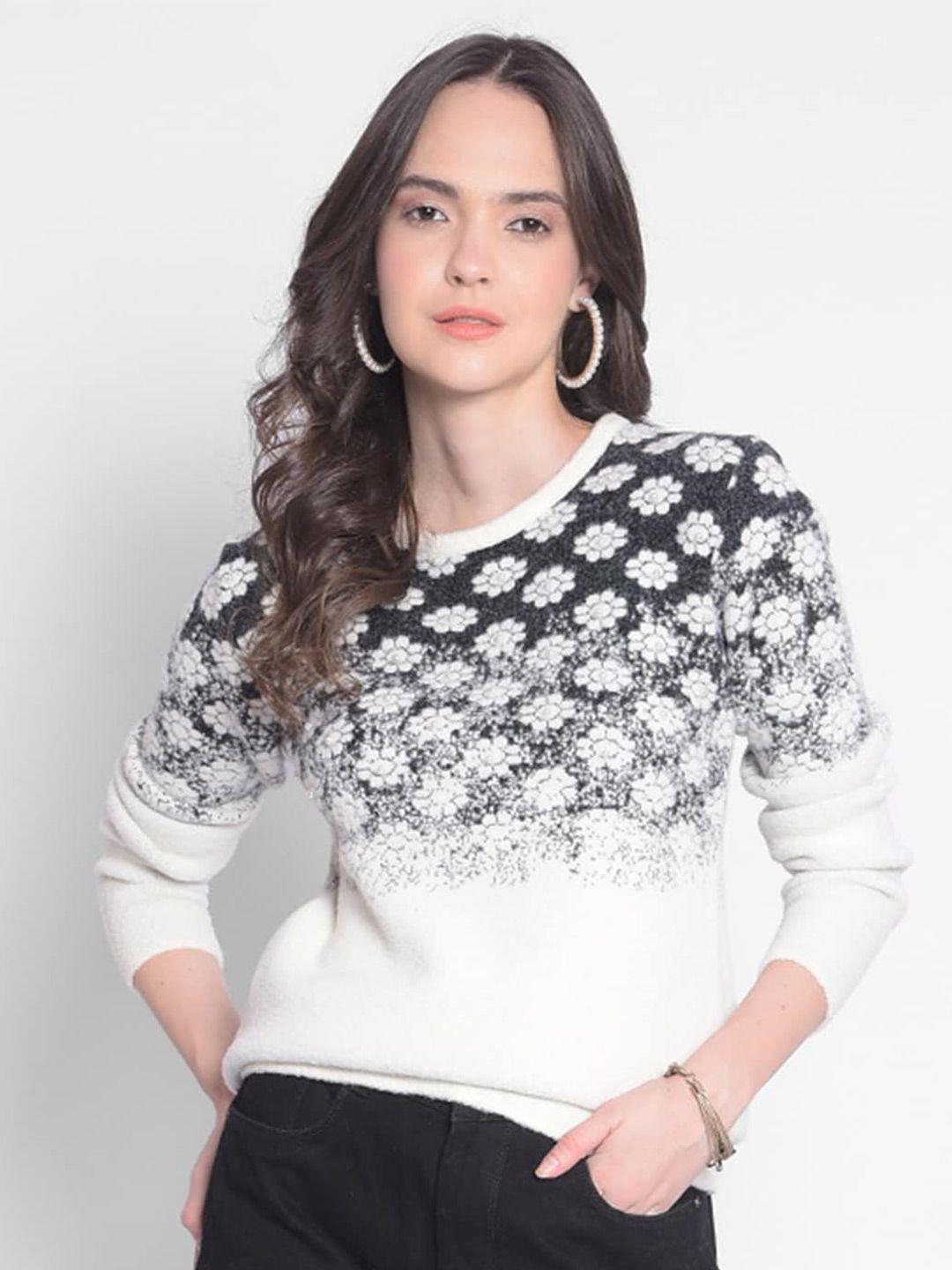 crimsoune club floral printed pullover sweater