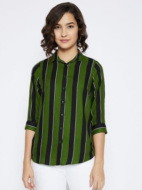 crimsoune club green & black striped shirt