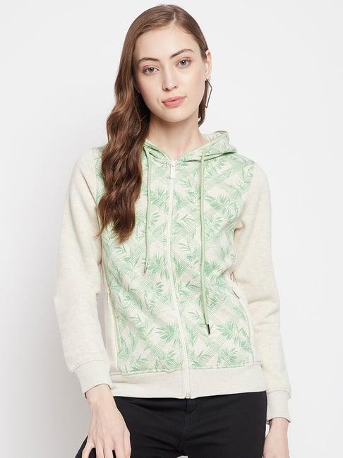 crimsoune club green & cream printed sweatshirt