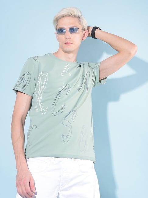 crimsoune club green  slim fit printed t-shirt