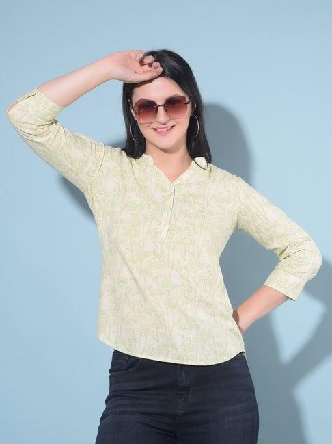 crimsoune club green floral print top