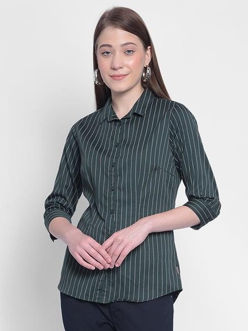 crimsoune club green striped shirt