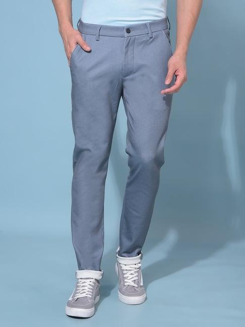 crimsoune club grey slim fit printed chinos