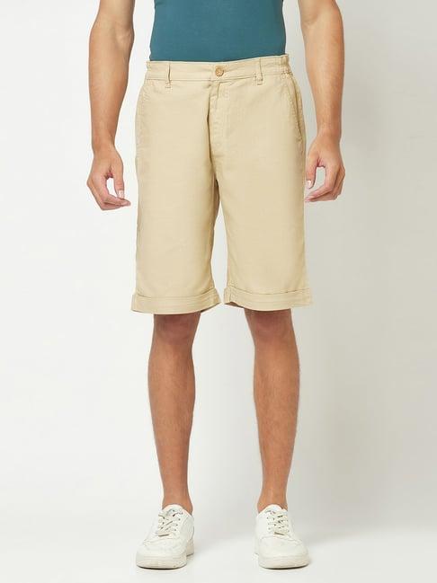 crimsoune club khaki regular fit cotton chino shorts